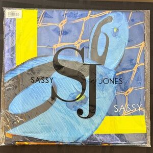 Sassy Jones Caicos Blue and Yellow Oversized Scarf